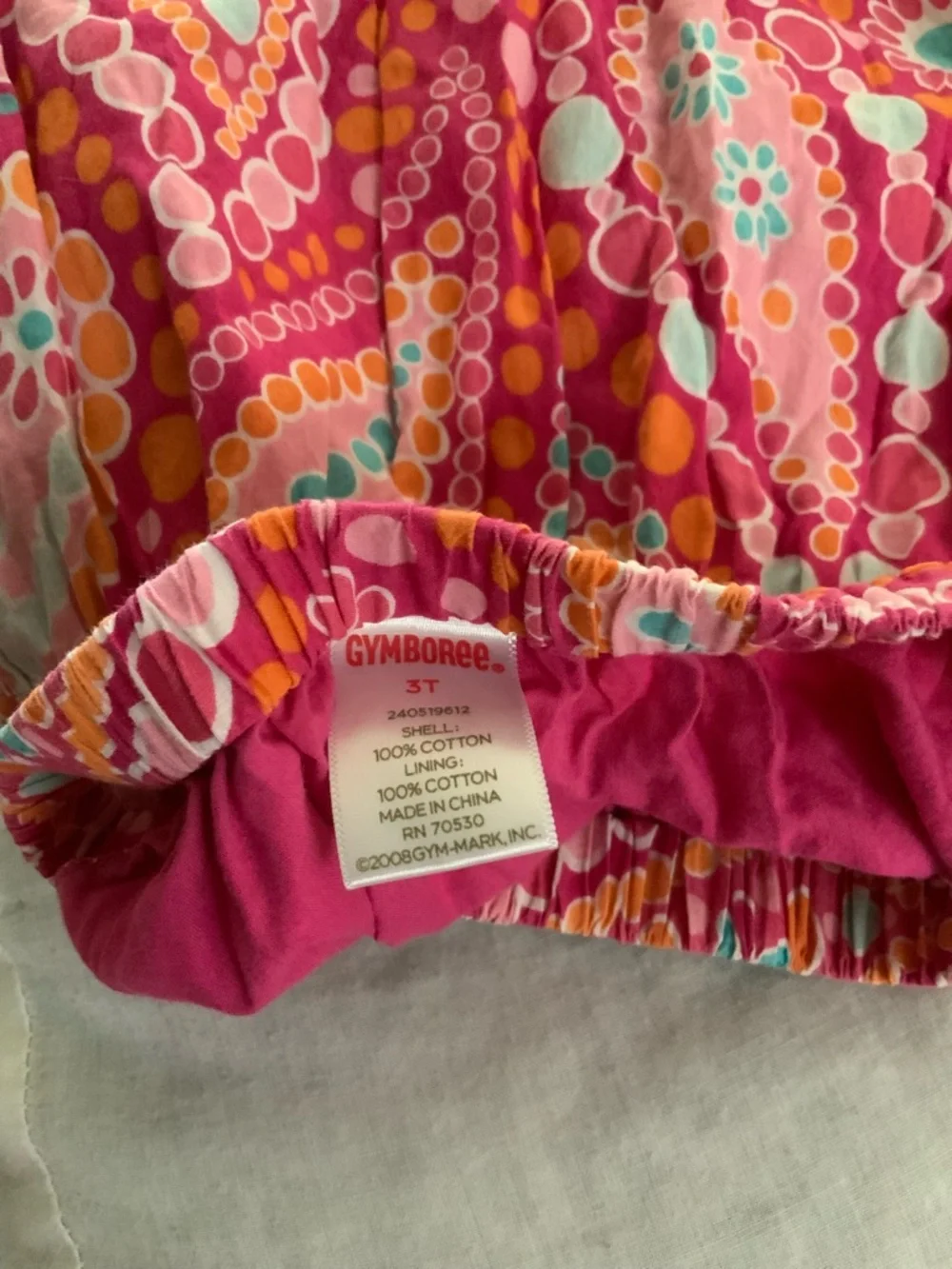 Vintage Y2K GYMBOREE Sz 3T Spring Sparkle Pink Paisley Summer Dress 100% Cotton